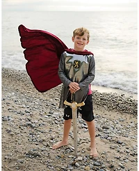 Silver Tone Knight with Cape Costume - Ages 5-6 Years