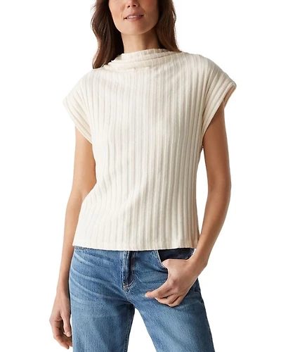 Nara Ribbed Mock Neck Top