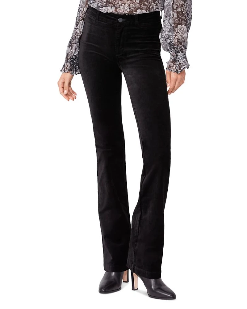 Manhattan High Rise Bootcut Velvet Jeans Black Dye