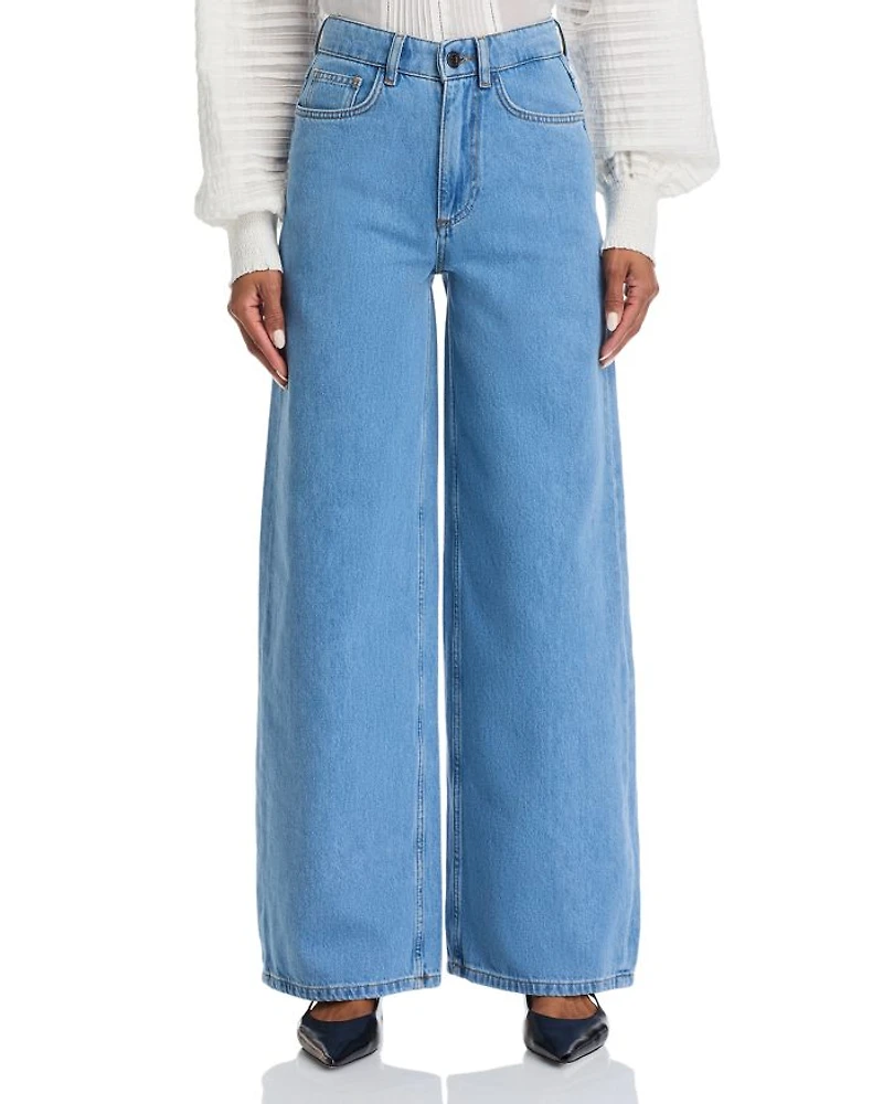 Bilbao High Rise Wide Leg Jeans Royal