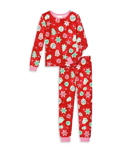 Unisex Christmas Printed Long Sleeve Pajama Set - Little Kid, Big Kid