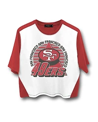 Junk Food Clothing Women's Nfl San Francisco 49ers Color Block Crop Tee