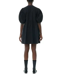 Cotton Poplin Tie String Mini Dress