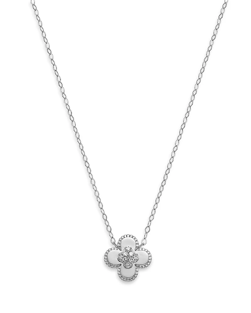 Bloomingdale's Fine Collection Diamond Clover Pendant Necklace