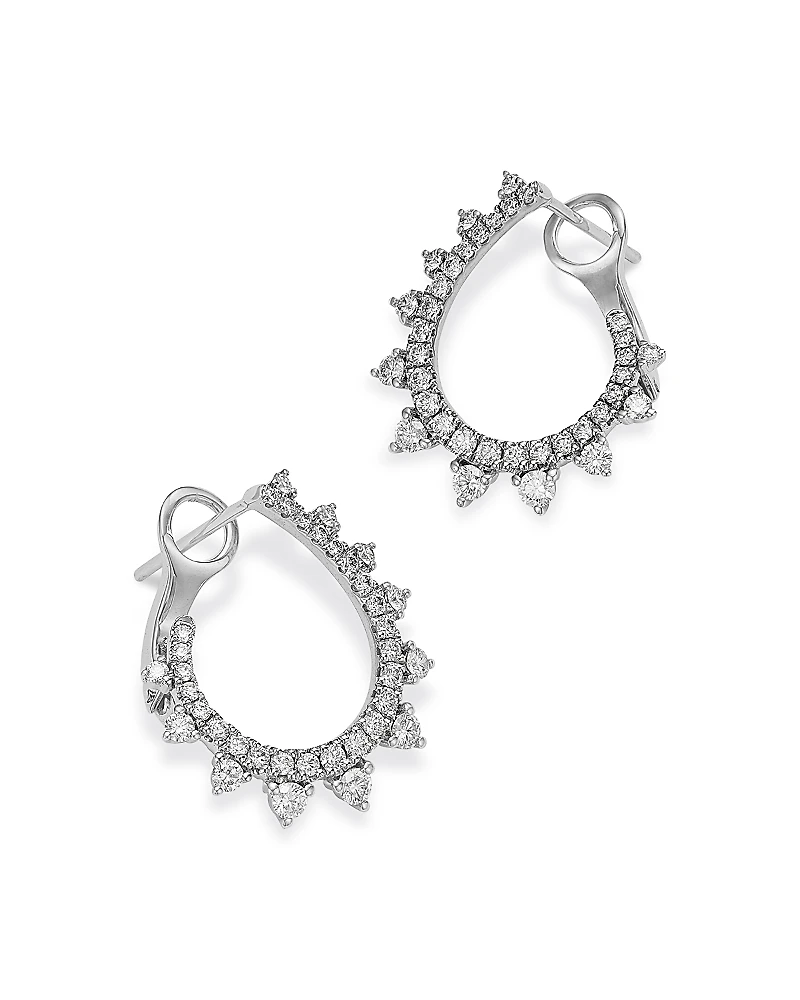 Bloomingdale's Fine Collection Diamond Spiral Huggie Hoop Earrings