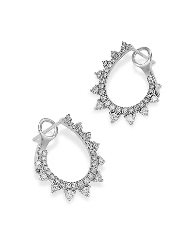Bloomingdale's Fine Collection Diamond Spiral Huggie Hoop Earrings