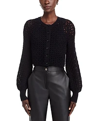 Tori Blouson Sleeve Cotton Cardigan Sweater