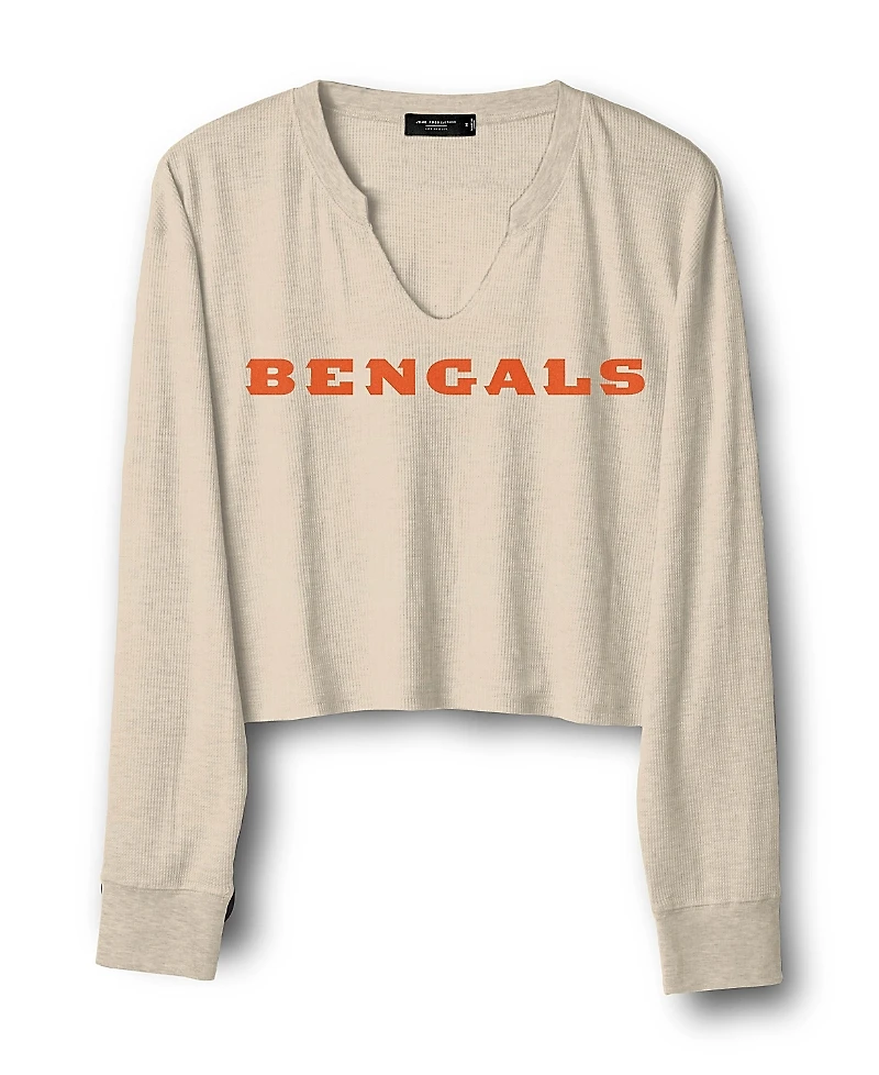 Junk Food Clothing Women's Nfl Cincinnati Bengals Sunday Crop Thermal Sweatshirt