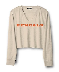 Junk Food Clothing Women's Nfl Cincinnati Bengals Sunday Crop Thermal Sweatshirt