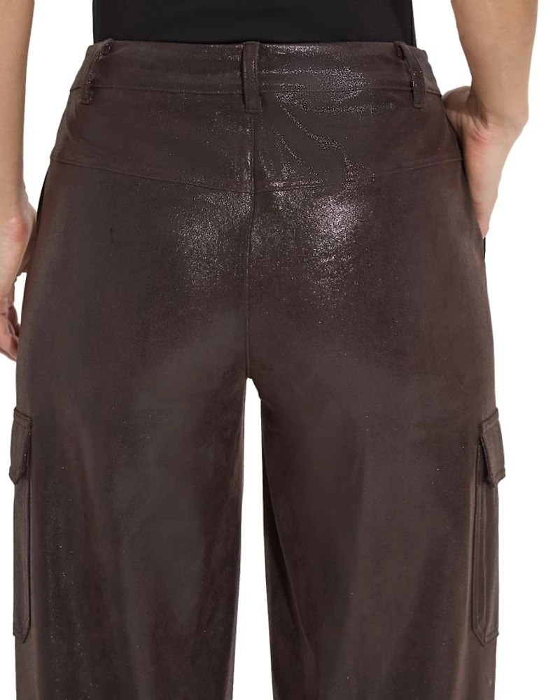 Callie Foil Faux Suede Pants