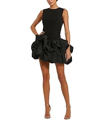Mac Duggal Sleeveless Crepe Bubble Skirt Mini Dress
