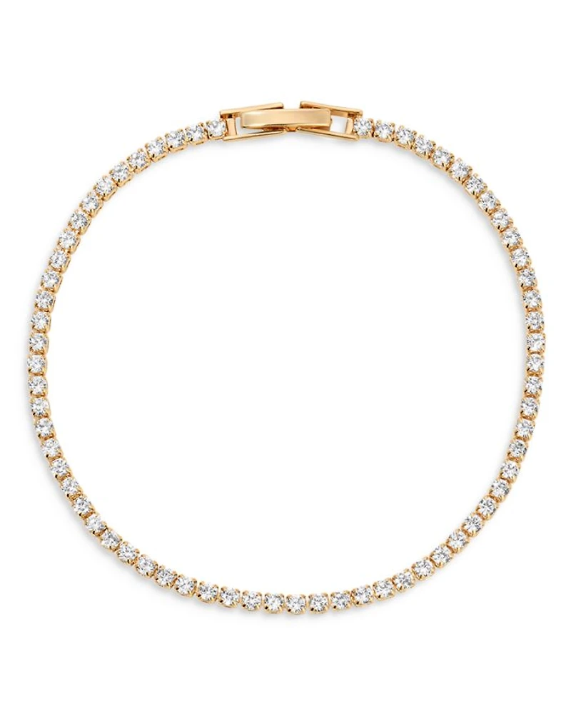 Minimalist Crystal Tennis Bracelet in 18K Gold Plated