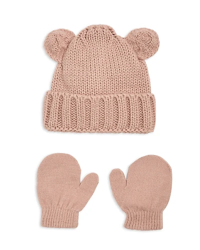 Capelli Girls' Bear Knit Hat & Magic Mittens Set - Baby