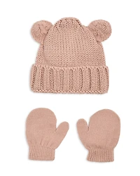 Capelli Girls' Bear Knit Hat & Magic Mittens Set - Baby