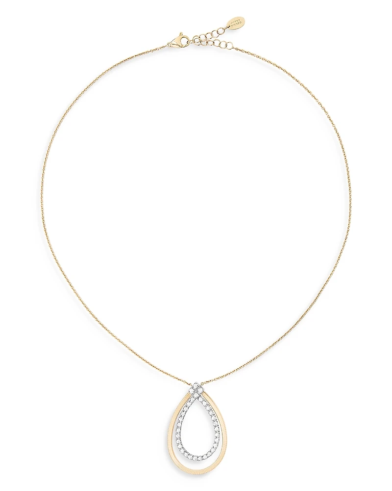 Marco Bicego 18K Yellow Gold Masai Diamond Double Pear Pendant Necklace, 16.5 - 18