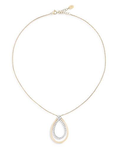 Marco Bicego 18K Yellow Gold Masai Diamond Double Pear Pendant Necklace, 16.5 - 18
