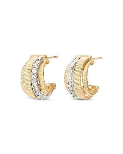 Marco Bicego 18K Yellow Gold Masai Diamond Huggie Hoop Earrings