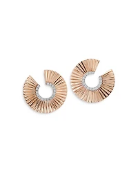 18K Rose Gold Diamond Clive Spiral Hoop Earrings