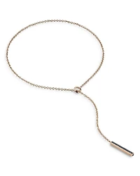 18K Rose Gold Blue Sapphire Grand  Bar Lariat Necklace, 20"