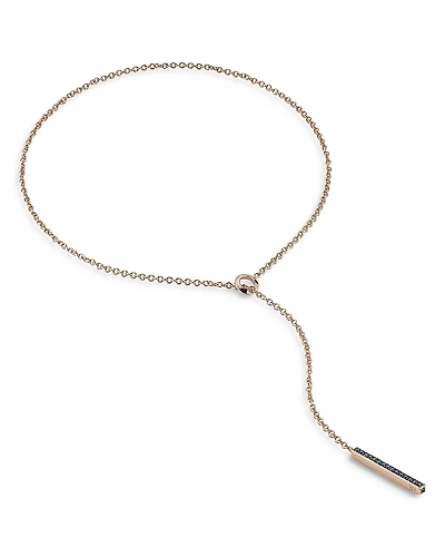 Walters Faith 18K Rose Gold Blue Sapphire Grand Bar Lariat Necklace, 20