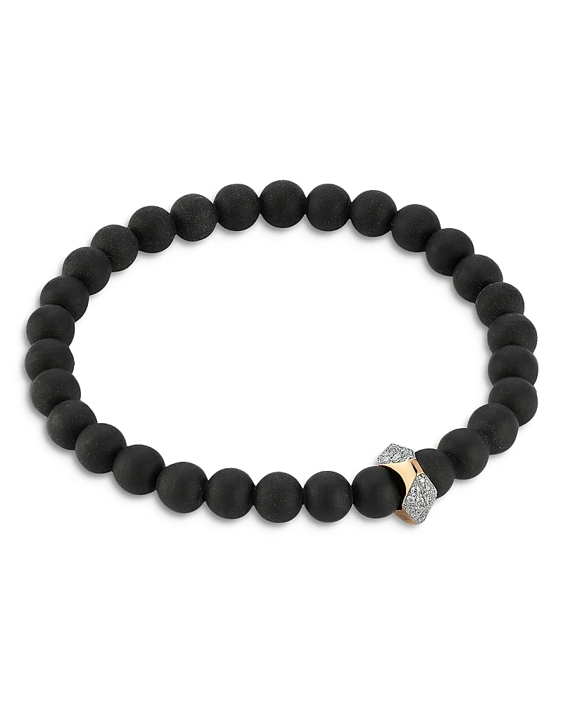 Walters Faith Men's 18K Rose Gold Onyx & Diamond Origami Beaded Bracelet