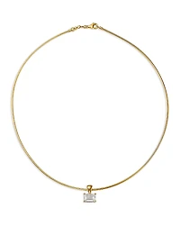 Bloomingdale's Fine Collection Certified Lab Grown Diamond Emerald Cut Omega Chain Pendant Necklace