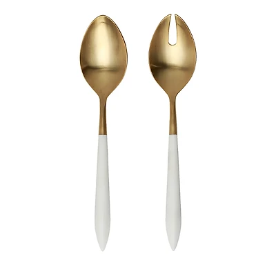 Vietri Ares Oro and White Salad Serving Set