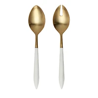 Vietri Ares Oro and White Salad Serving Set