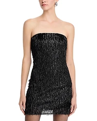 Ramy Brook Victaria Sequined Fringe Mini Dress