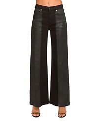 Coated Vinnie Wide Leg Jeans Black