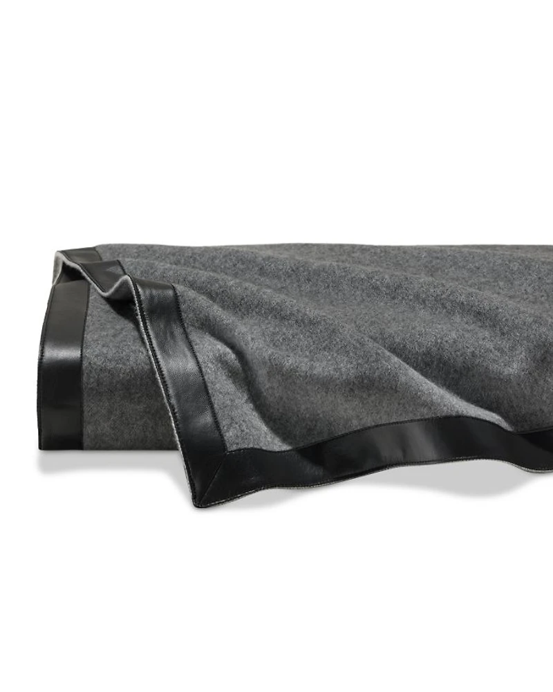 Dolomiti Cashmere & Leather Throw Blanket, 55" x 71"
