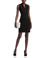 Tonya Pleated Sleeveless V Neck Sheath Dress - Exclusive
