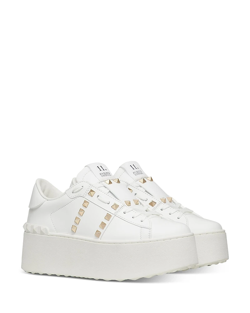 Valentino Garavani Women's Rockstud Lace Up Sneakers