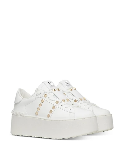 Valentino Garavani Women's Rockstud Lace Up Sneakers