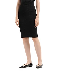 Metallic Knit Pencil Skirt