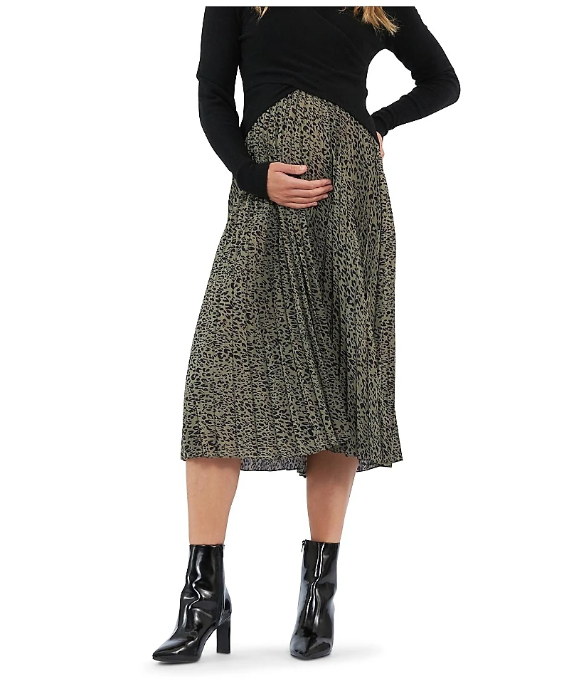 Ripe Maternity Cleo Pleat Midi Skirt