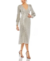 Mac Duggal Long Sleeve Midi Dress