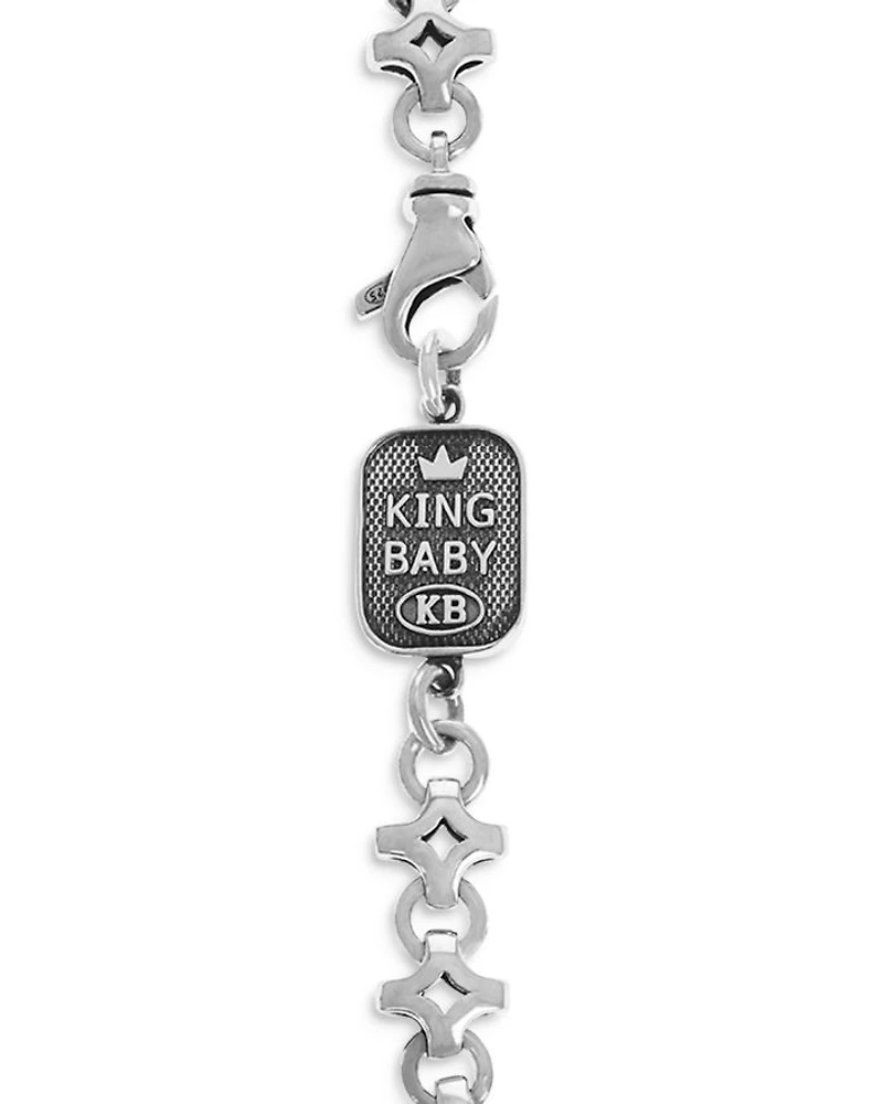 Sterling Silver Small Diamond Link Bracelet