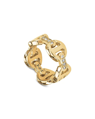 Hoorsenbuhs 18K Yellow Gold Heritage Diamond Classic Link Ring
