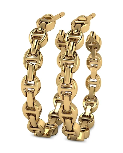 Hoorsenbuhs 18K Yellow Gold Heritage Chain Link Hoop Earrings