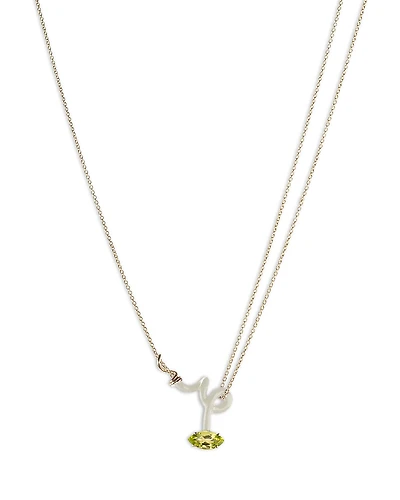 Bea Bongiasca 9K Yellow Gold & Sterling Silver You're So Vine Peridot White Pendant Necklace, 15-15.75