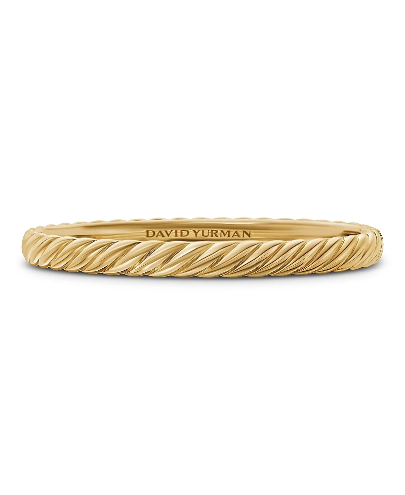 David Yurman 18K Yellow Gold Sculpted Cable Twist Bangle Bracelet, 6mm