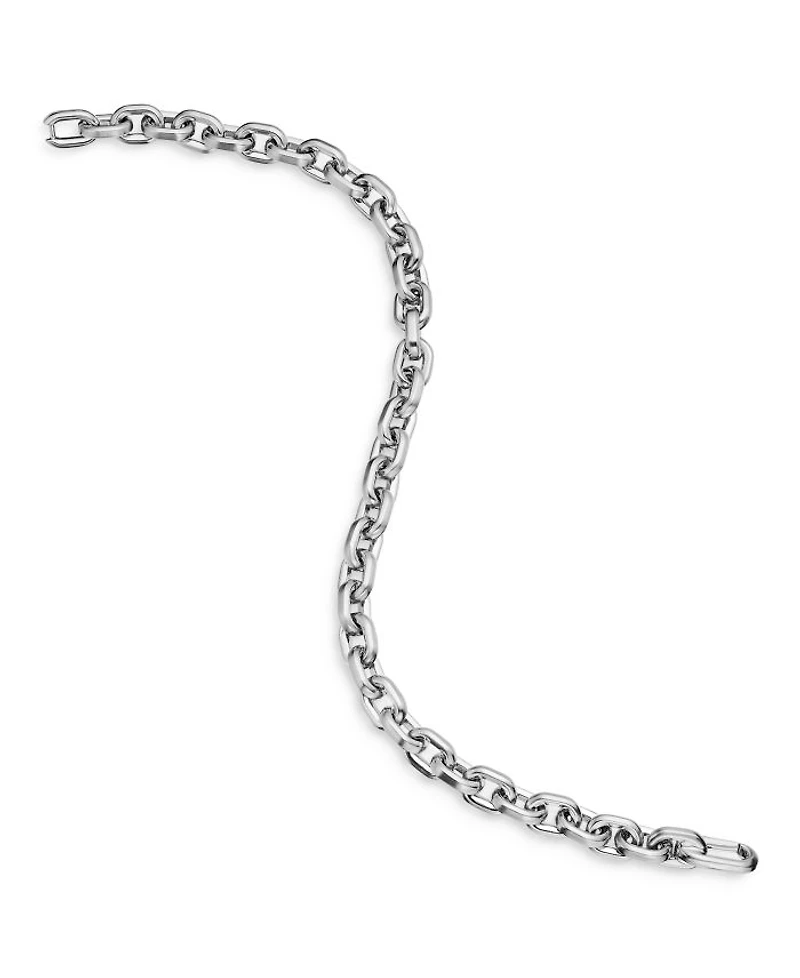 Men's Deco Chain Link Bracelet Sterling Silver, 6.5mm