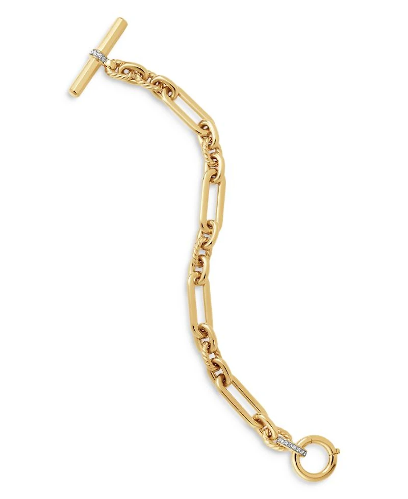 Lexington Chain Bracelet in 18K Yellow Gold with Diamonds