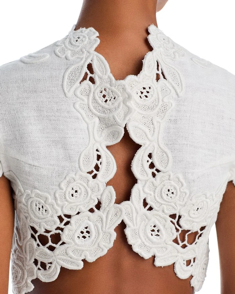 Filippa Embroidered Crop Top