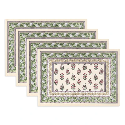 Elrene Home Fashions Nomad Harvest Block Print Placemats, 13x19, Set of 4