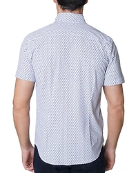 Moyer Nylon Stretch Printed Tailored Fit Button Down Shirt