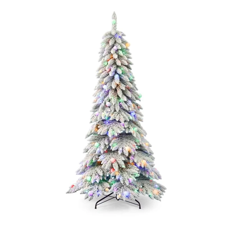 Snow Kissed Pine 6.5' Flocked Tree with Multicolor LED Light
