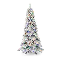 Snow Kissed Pine 6.5' Flocked Tree with Multicolor LED Light