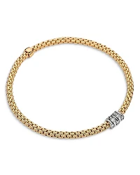 Fope 18K Yellow Gold Prima Diamond Rondelle Flex Bracelet